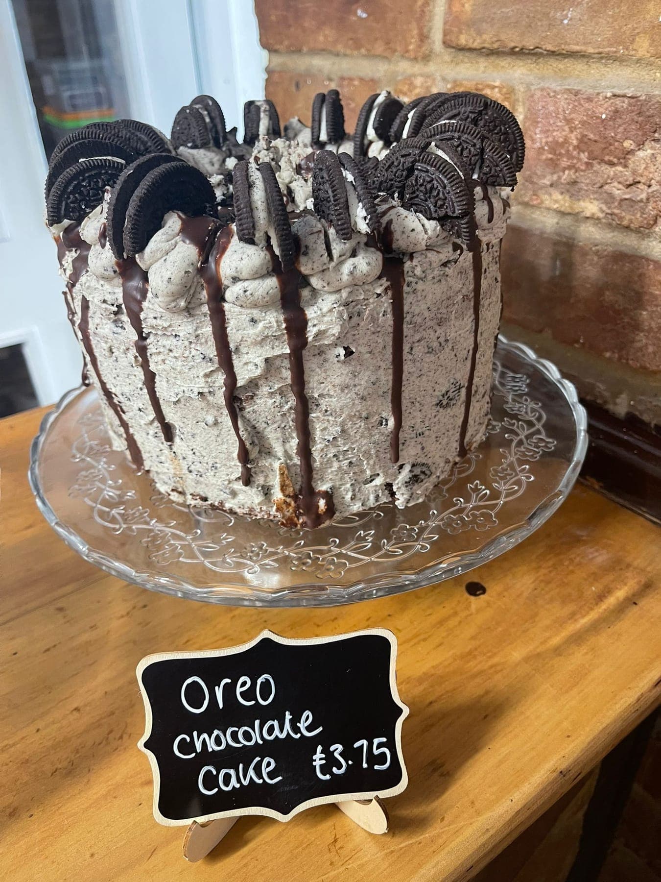 An Oreo cake made in the café kitchen