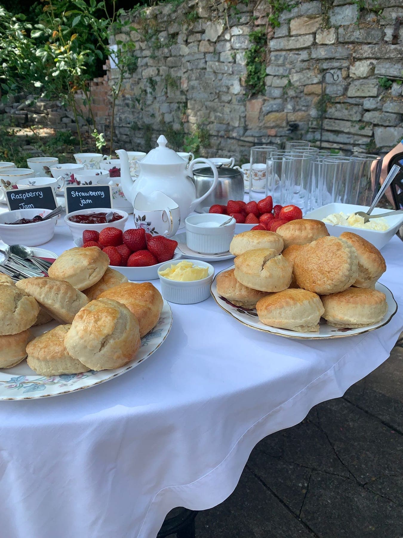 Freshly baked scones served with jam